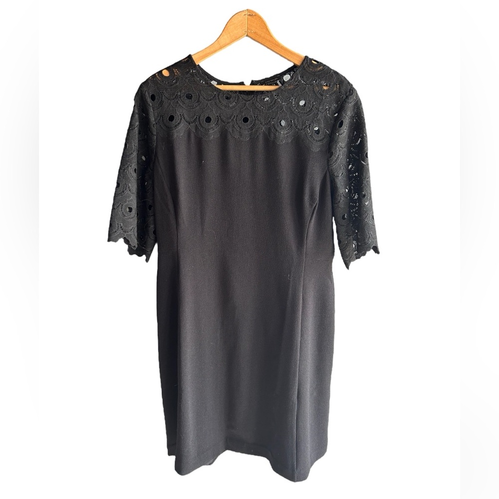 Ann Taylor, black dress lace top, size 12